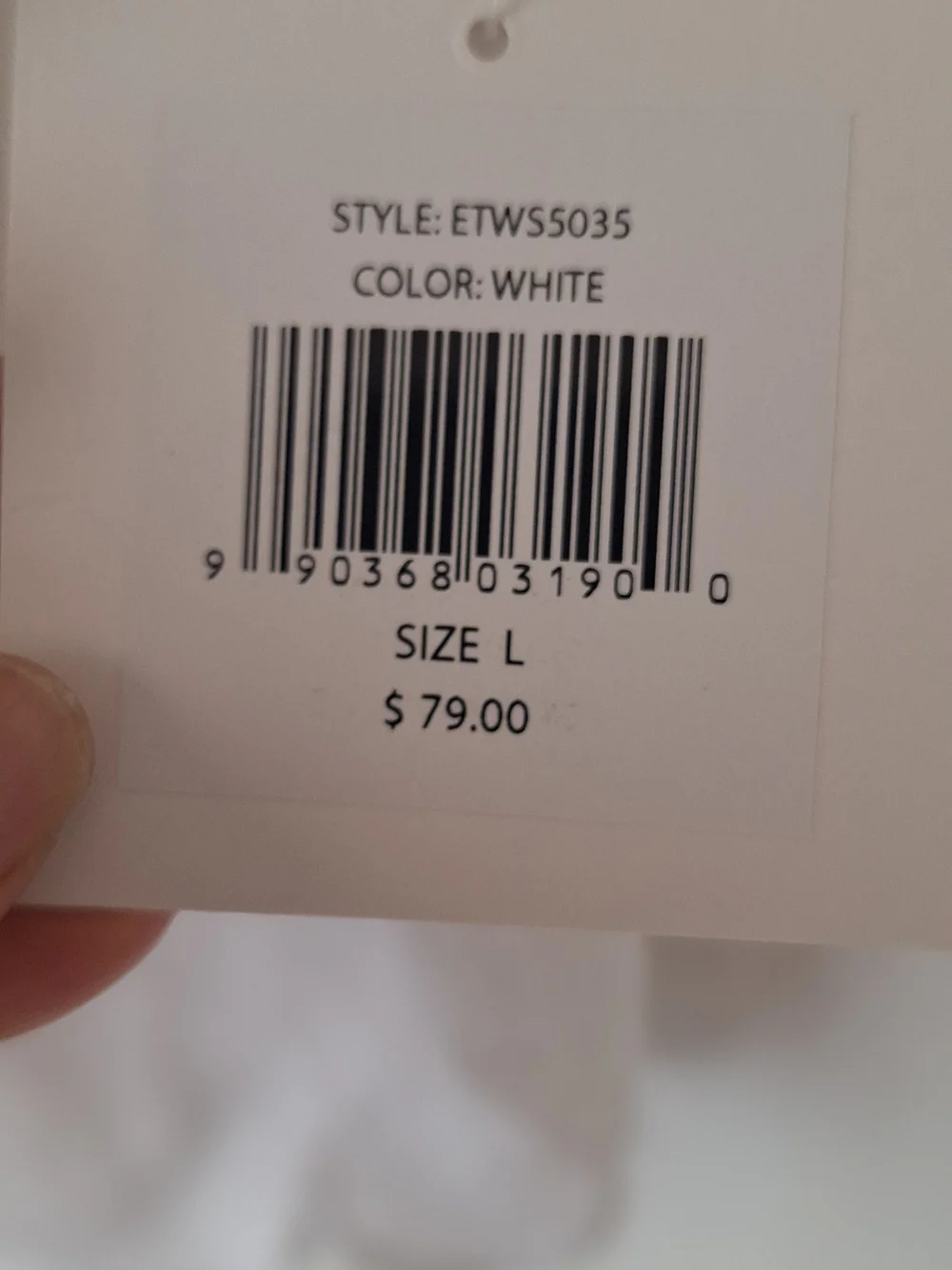 Minimalist Ellen Tracy White Scallop Edge Crop Top Sz L NWT - Picture 4 of 10